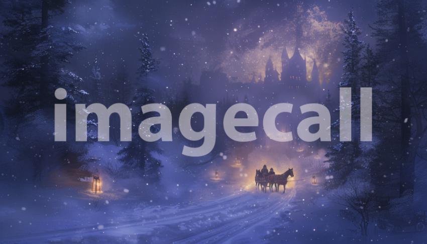 Cspreeti Digital illustration of a horse drawn sleigh emergin 4753aed2 fbb3 4dd8 bf51 97f1a2a60bf4 3