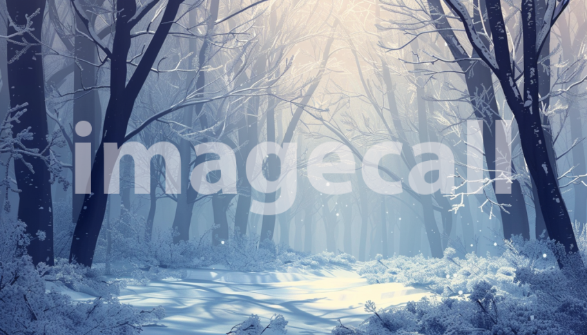 Cspreeti Digital illustration of a silent snowy forest with t 18ee62df a96b 43df 9c9f 12f728ffd630 0