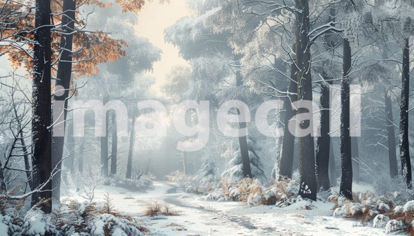 Cspreeti Digital illustration of a silent snowy forest with t 18ee62df a96b 43df 9c9f 12f728ffd630 1