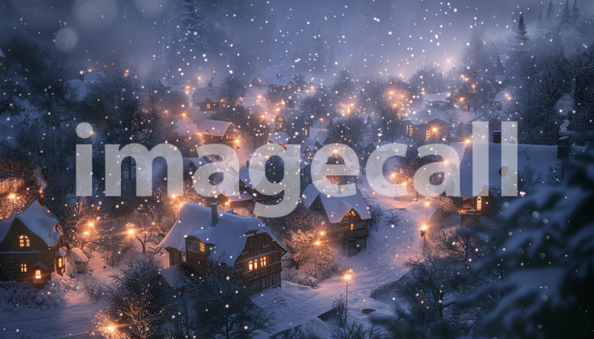 Cspreeti Digital illustration of a small snow covered village e53b25ad 3d64 4661 bad6 5c1fc1fff344 1