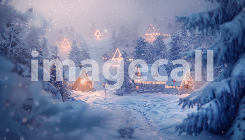 Cspreeti Digital illustration of a small snow covered village e53b25ad 3d64 4661 bad6 5c1fc1fff344 3