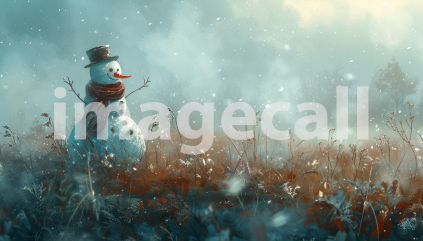 Cspreeti Digital illustration of a snowman standing guard in  f15d74a9 b311 41a9 bfec 52ccfa914974 1