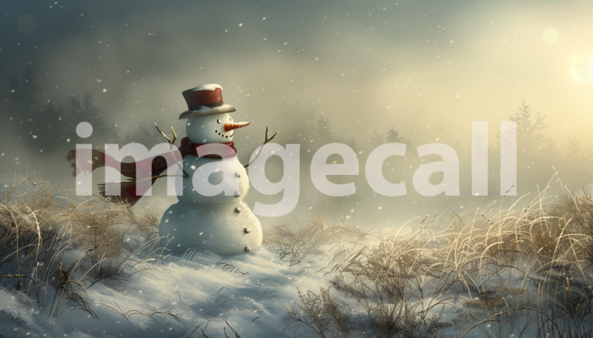Cspreeti Digital illustration of a snowman standing guard in  f15d74a9 b311 41a9 bfec 52ccfa914974 2