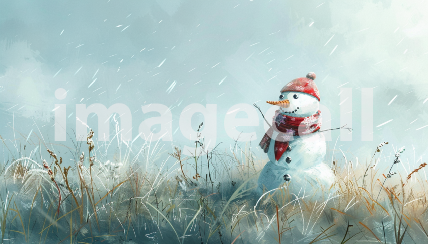 Cspreeti Digital illustration of a snowman standing guard in  f15d74a9 b311 41a9 bfec 52ccfa914974 3