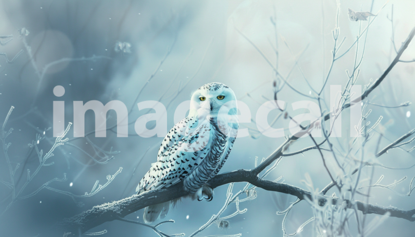 Cspreeti Digital illustration of a snowy owl perched on a fro 2c66c7f0 6b90 4866 afbc 2b1d05b456d7 0