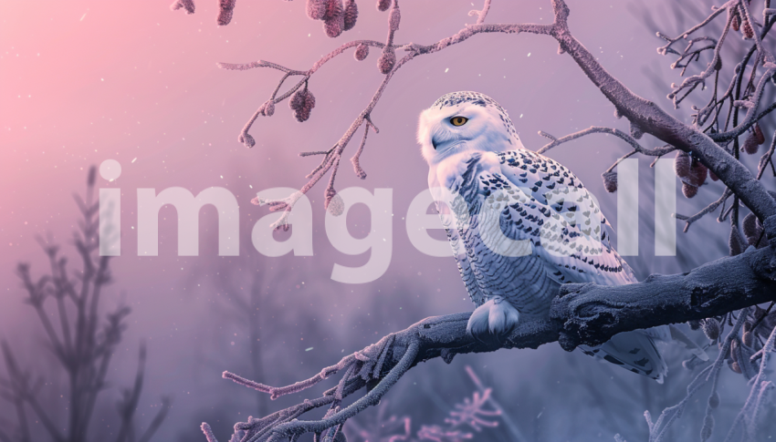 Cspreeti Digital illustration of a snowy owl perched on a fro 2c66c7f0 6b90 4866 afbc 2b1d05b456d7 1