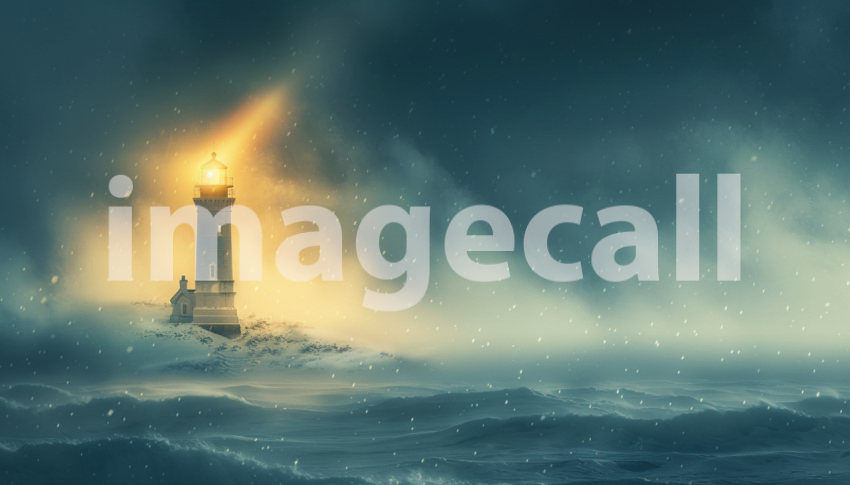 Cspreeti Digital illustration of a distant lighthouse its bea 1e3db122 766d 492c af5e 7b21c336cc53 3