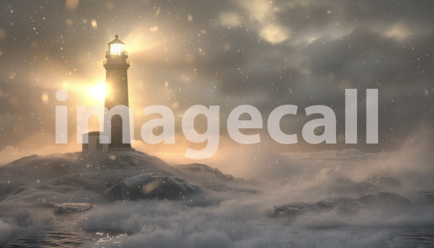 Cspreeti Digital illustration of a distant lighthouse its bea 1e3db122 766d 492c af5e 7b21c336cc53 2