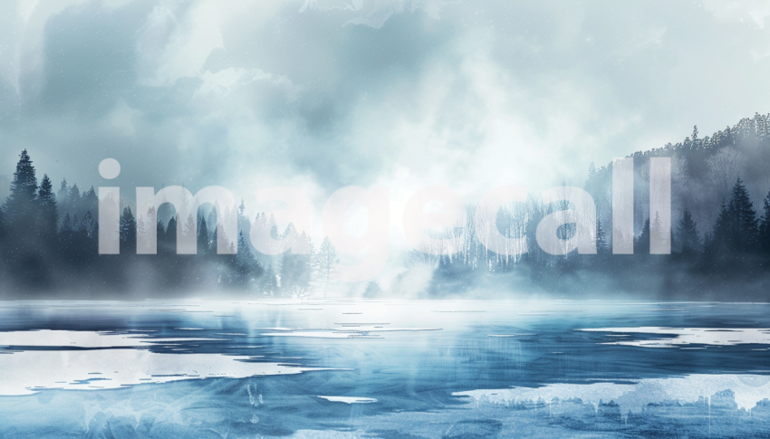 Cspreeti Digital illustration of a frozen lake the ice cracke 960f5af2 cdb8 4abb 9970 16087dcdc391 3