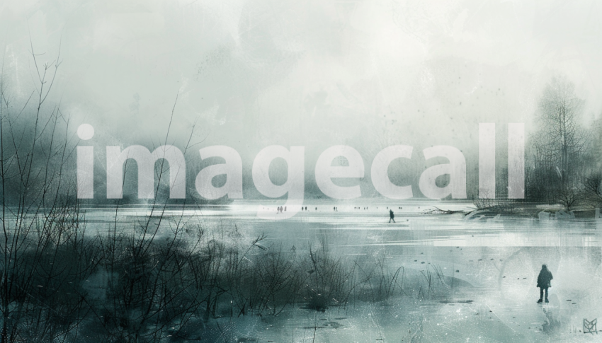 Cspreeti Digital illustration of a frozen pond with figures s 9b297d1e 31df 4195 81fe 65664060c6b0 1