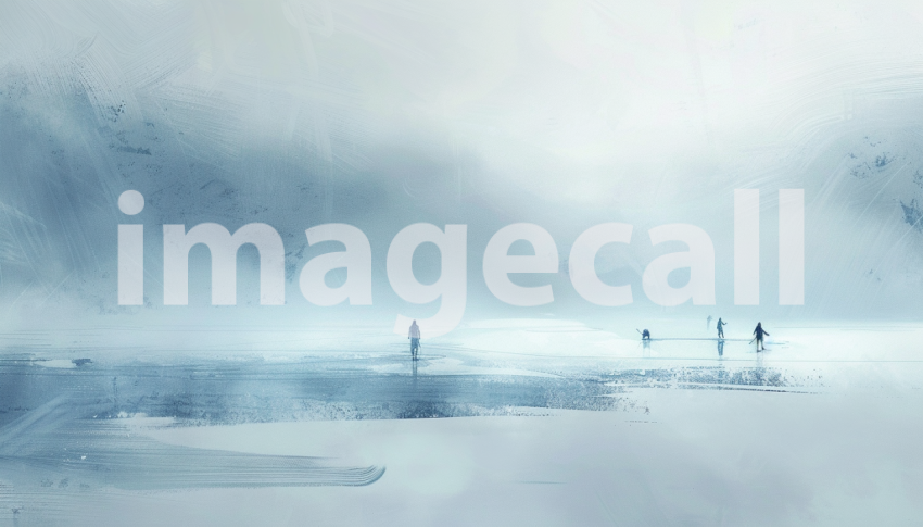 Cspreeti Digital illustration of a frozen pond with figures s 9b297d1e 31df 4195 81fe 65664060c6b0 3