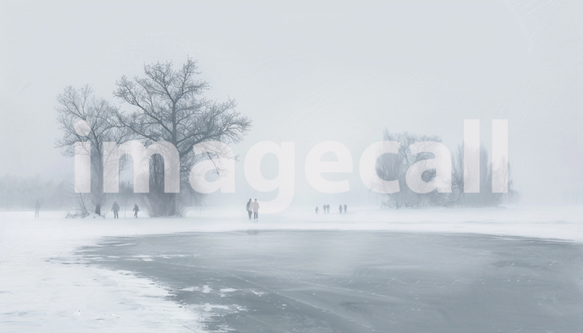 Cspreeti Digital illustration of a frozen pond with figures s 9b297d1e 31df 4195 81fe 65664060c6b0 2