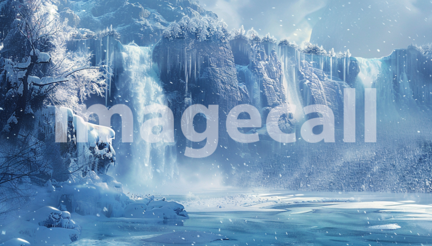 Cspreeti Digital illustration of a frozen waterfall its casca d9b498e2 2872 411c 8c81 2995b6a347f0 1