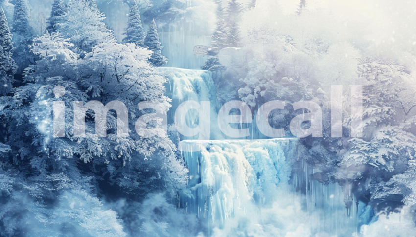 Cspreeti Digital illustration of a frozen waterfall its casca d9b498e2 2872 411c 8c81 2995b6a347f0 2