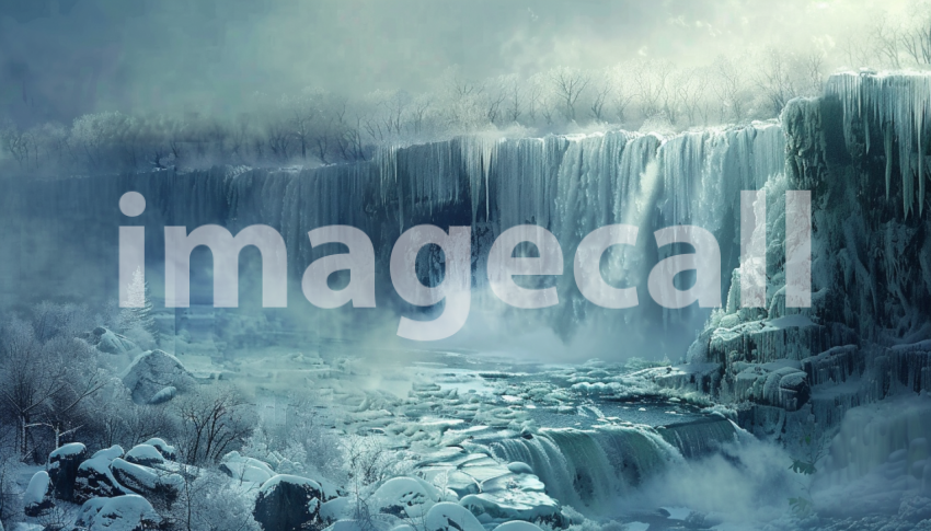 Cspreeti Digital illustration of a frozen waterfall its casca d9b498e2 2872 411c 8c81 2995b6a347f0 3
