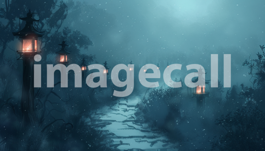 Cspreeti Digital illustration of a path marked by lanterns th 3e43ed99 33e7 43b0 b14f dfba966df7f9 0