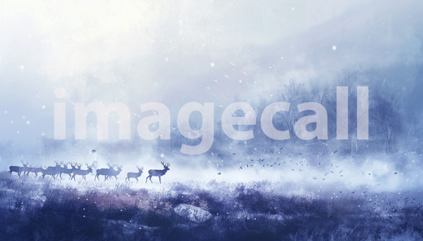 Cspreeti Digital illustration of a ghostly caravan of deer mo ea9aabb8 389b 4a20 a070 7f9db14b5d74 3