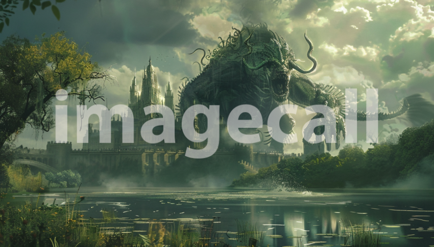 Cspreeti Digital illustration of a mythical creature emerging 50973f53 67b8 4fff abba 9e85a14e19d3 1