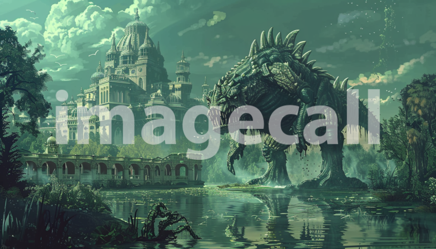 Cspreeti Digital illustration of a mythical creature emerging 50973f53 67b8 4fff abba 9e85a14e19d3 0