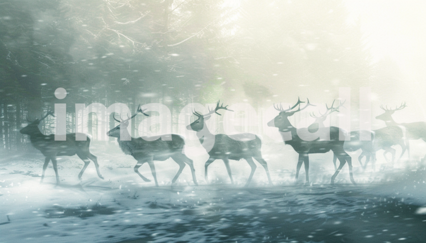 Cspreeti Digital illustration of a ghostly caravan of deer mo ea9aabb8 389b 4a20 a070 7f9db14b5d74 2