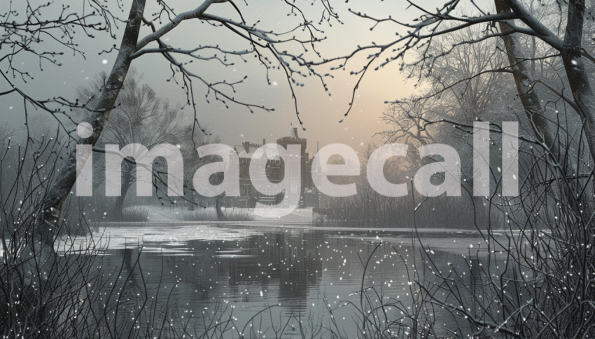 Cspreeti Digital illustration of a winters eve on the swamp r 618dbd6a 675d 4402 9732 c522cda06430 2