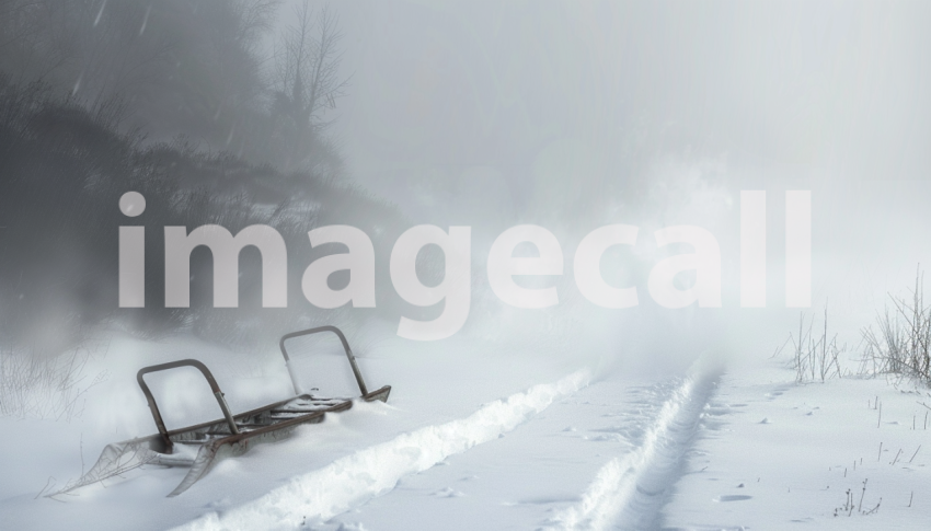 Cspreeti Digital illustration of an abandoned sled half burie 0266454d 971c 43c9 bec8 e066a2e5ba2d 0