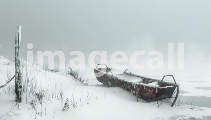 Cspreeti Digital illustration of an abandoned sled half burie 0266454d 971c 43c9 bec8 e066a2e5ba2d 2