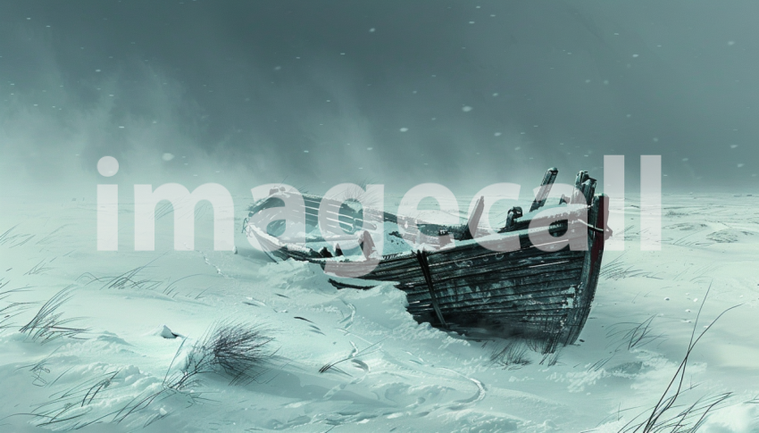 Cspreeti Digital illustration of an abandoned sled half burie 0266454d 971c 43c9 bec8 e066a2e5ba2d 3