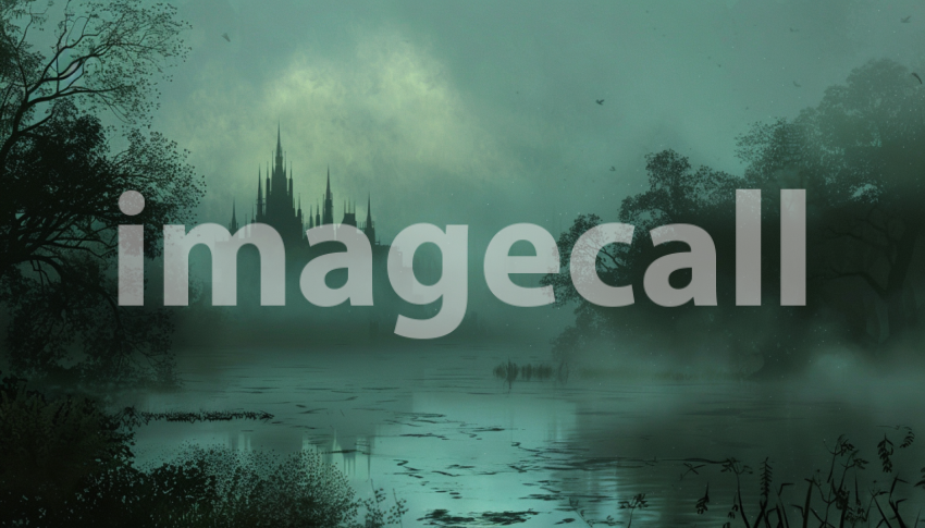 Cspreeti Digital illustration of a misty morning on the swamp c9d1fc76 58cc 4f65 acc6 a165d478b491 2