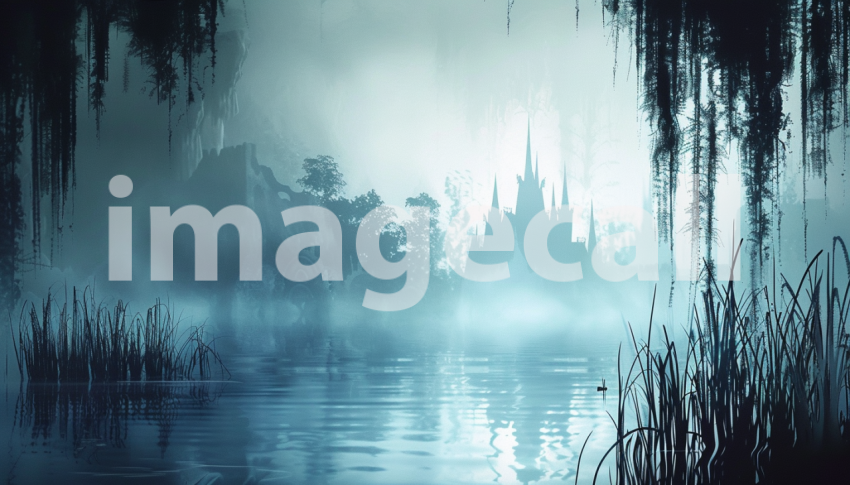 Cspreeti Digital illustration of a misty morning on the swamp c9d1fc76 58cc 4f65 acc6 a165d478b491 3