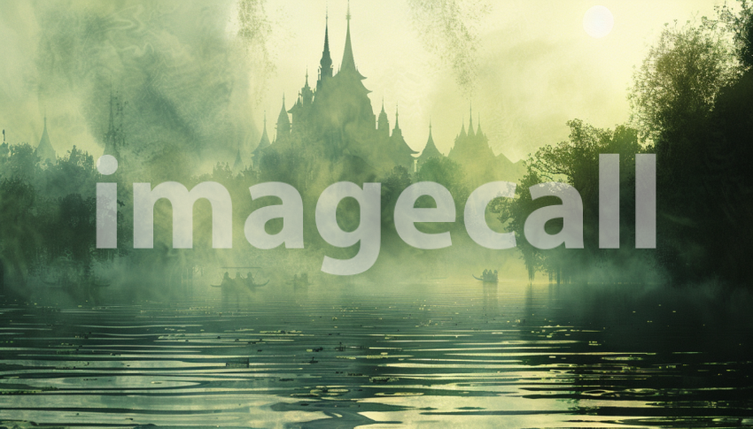 Cspreeti Digital illustration of a misty morning on the swamp c9d1fc76 58cc 4f65 acc6 a165d478b491 0