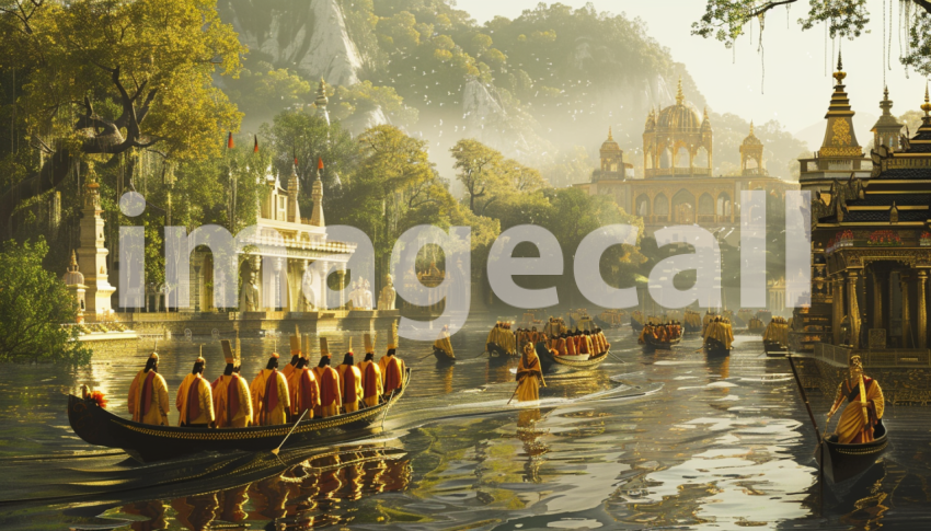 Cspreeti Digital illustration of a royal procession along the 2e38f205 3f53 4215 9f49 47bc1c733cb9 3