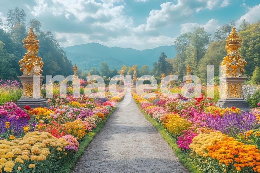 003 lavish baroque garden 25 backdrops b25253