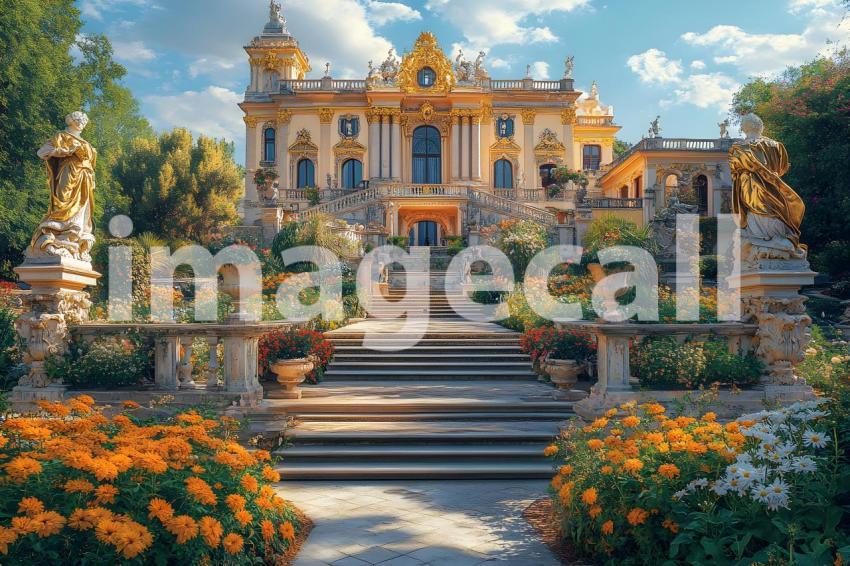 027 lavish baroque garden 25 backdrops b25253