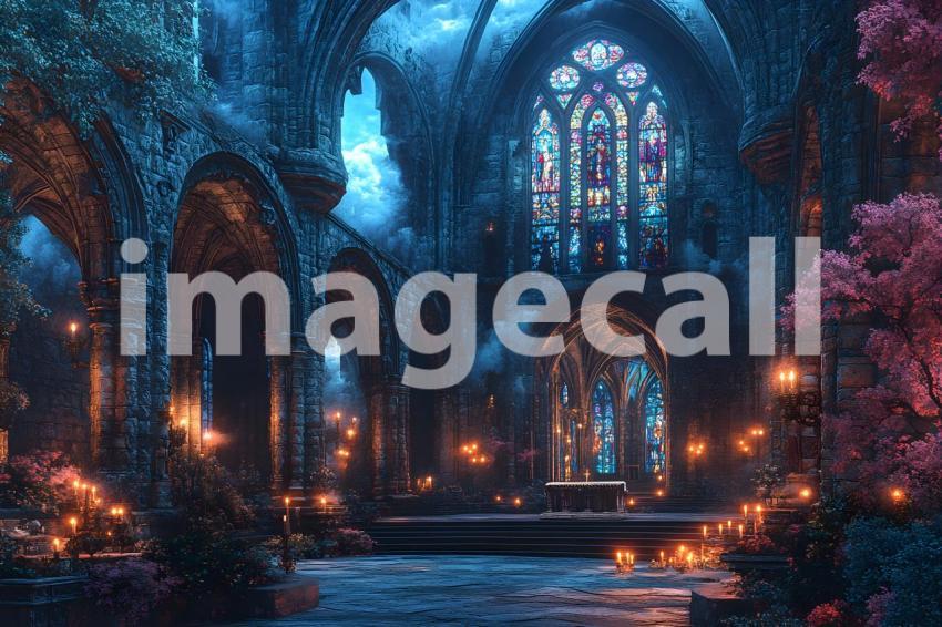 026 dark cathedral interior 40 backdrops b25005