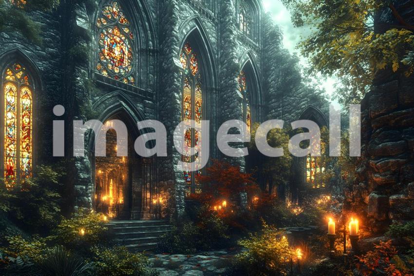 028 dark cathedral interior 40 backdrops b25005