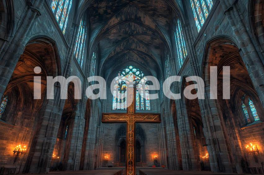 032 dark cathedral interior 40 backdrops b25005