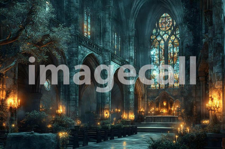 033 dark cathedral interior 40 backdrops b25005