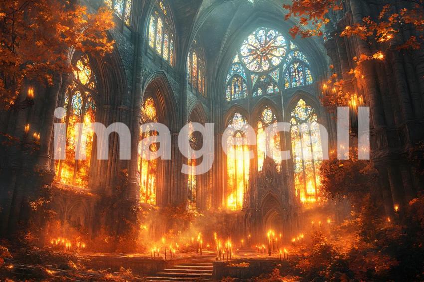 038 dark cathedral interior 40 backdrops b25005