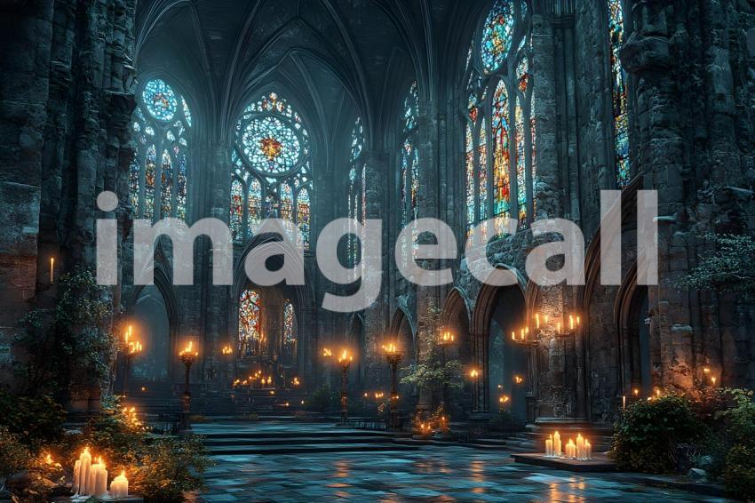 040 dark cathedral interior 40 backdrops b25005