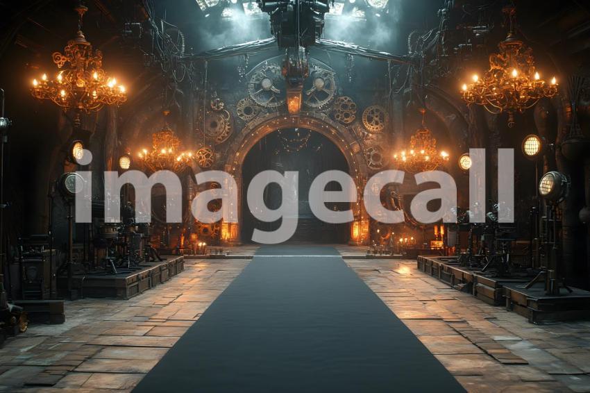 032 steampunk fashion runway 65 backdrops b25048