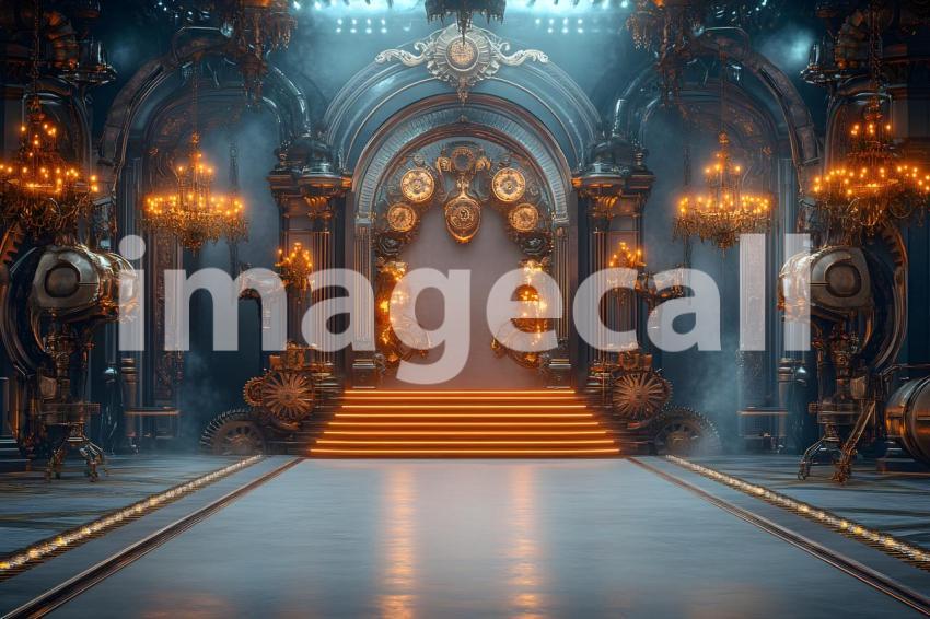 030 steampunk fashion runway 65 backdrops b25048