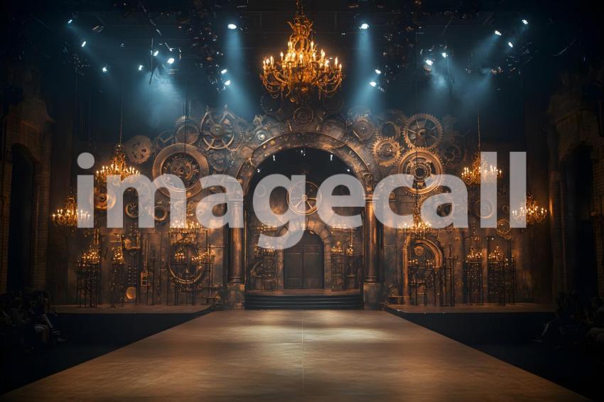053 steampunk fashion runway 65 backdrops b25048