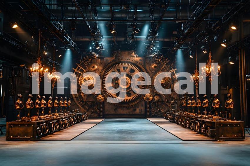 068 steampunk fashion runway 65 backdrops b25048