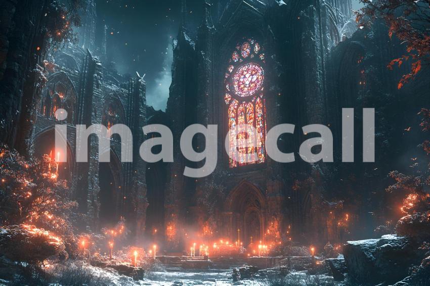 024 dark cathedral interior 40 backdrops b25005