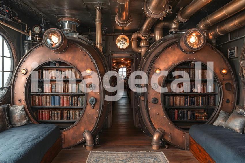 009 steam powered library 40 backdrops b25037