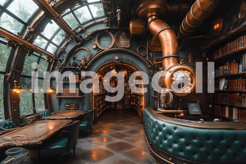 028 steam powered library 40 backdrops b25037