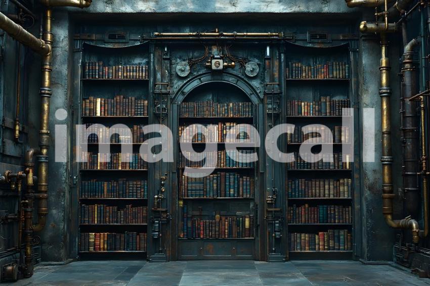 042 steam powered library 40 backdrops b25037