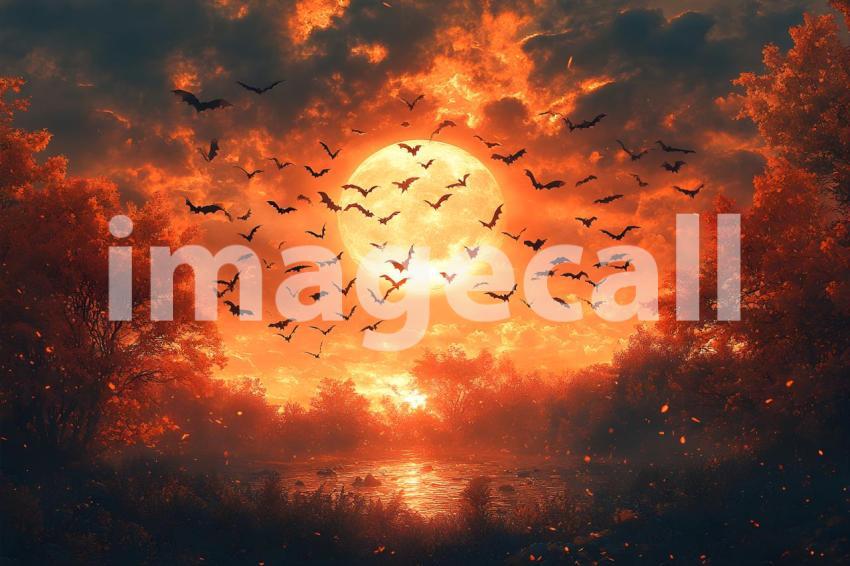 060 halloween forest scene 80 backdrops b25236