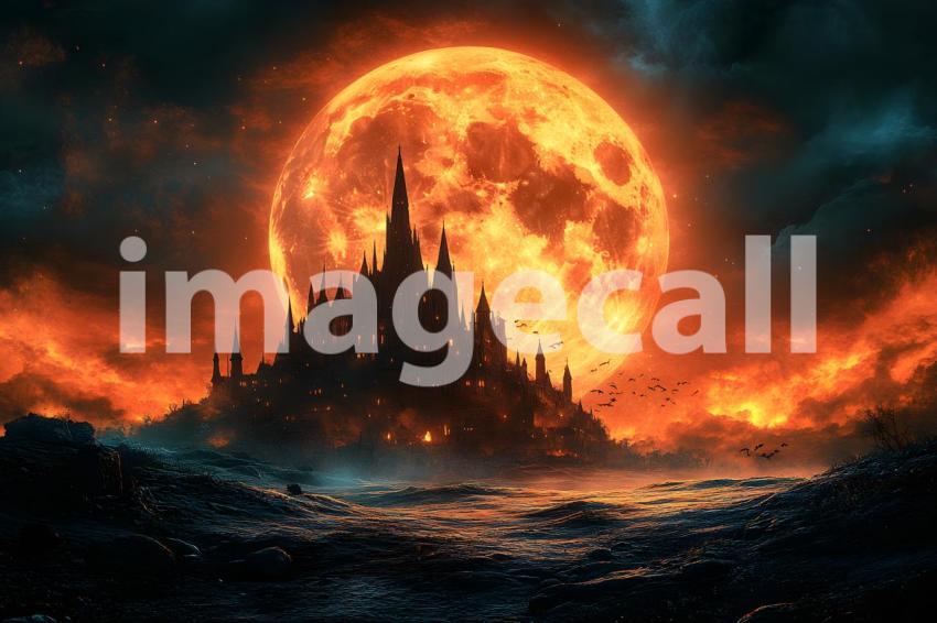 046 halloween monster view 50 backdrops b25242